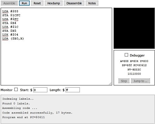 6502 simulator example 2