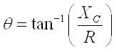 Series RC phase angle formula