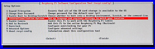 Raspbian configuration menu